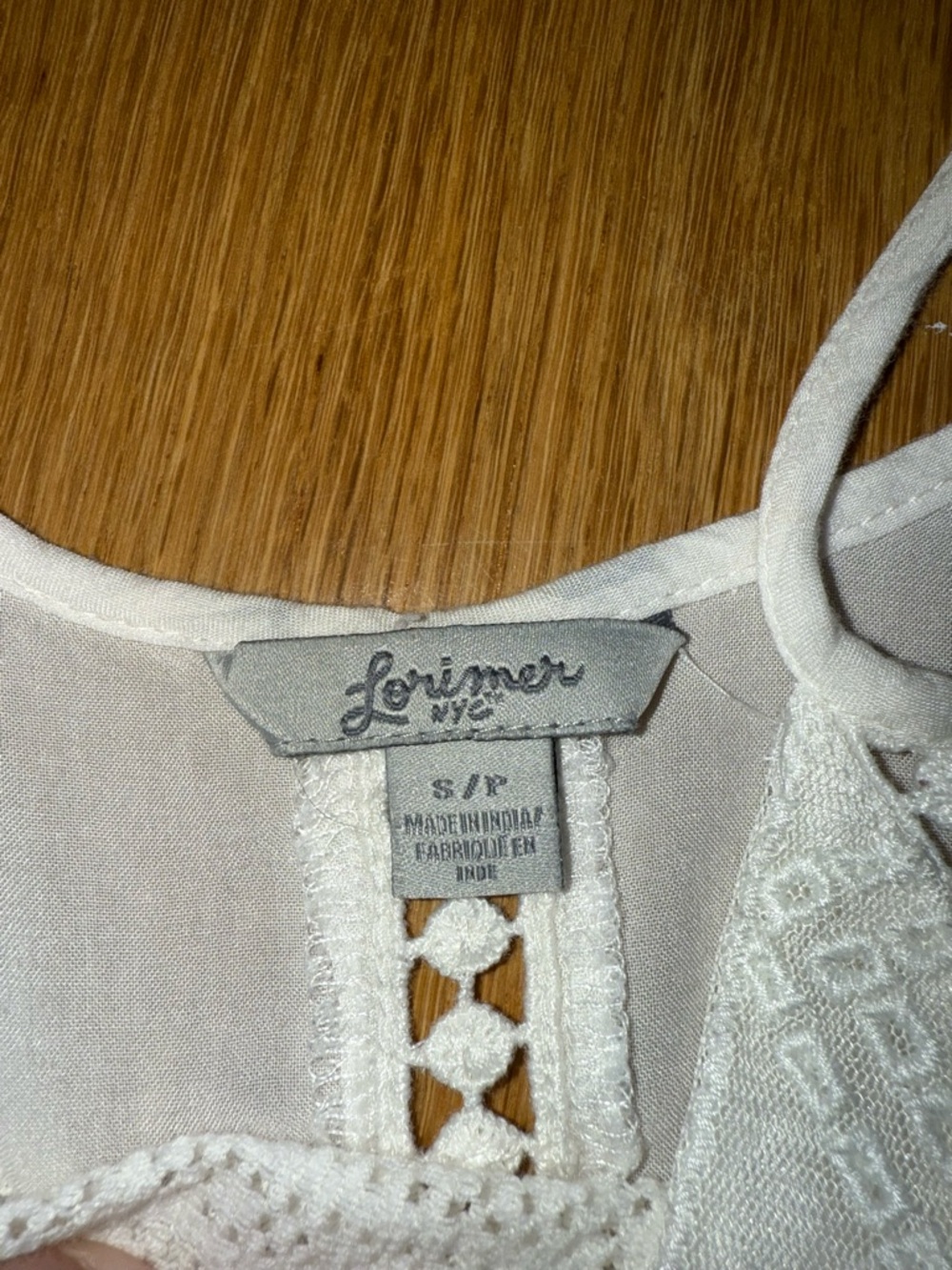 White Crochet-Trim Spaghetti Strap Women's Top - Picture 6 of 8